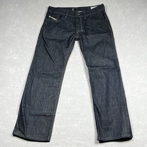 Diesel Jeans Mens 32 Blue Larkee Straight Leg Cotton Dark Wash Denim 0088Z